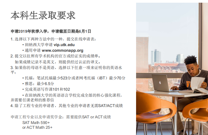 田纳西大学录取要求